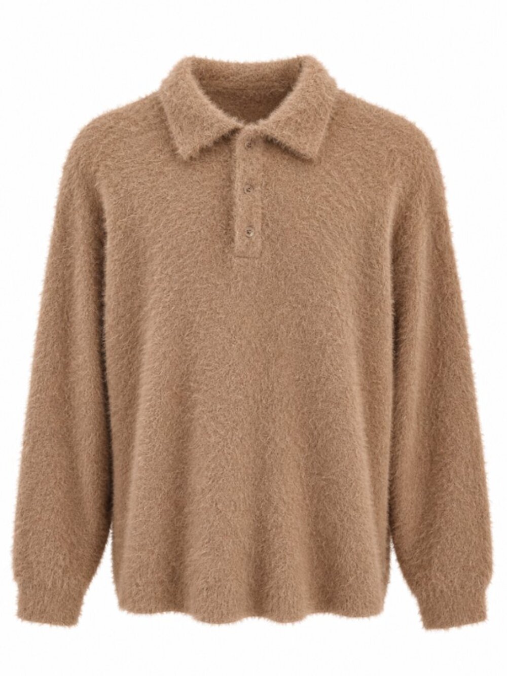 ASOS DESIGN Men’s Brown Long-Sleeve Collared Sweater – Size XL